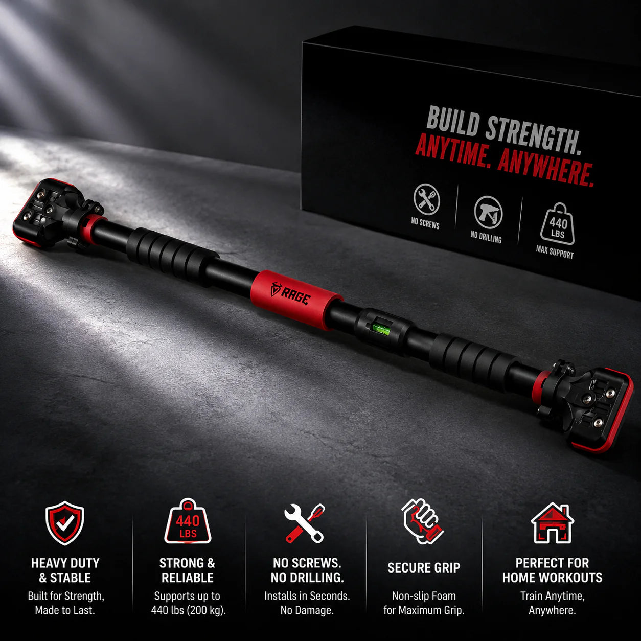Power Fit Adjustable Doorway Pull Up Bar