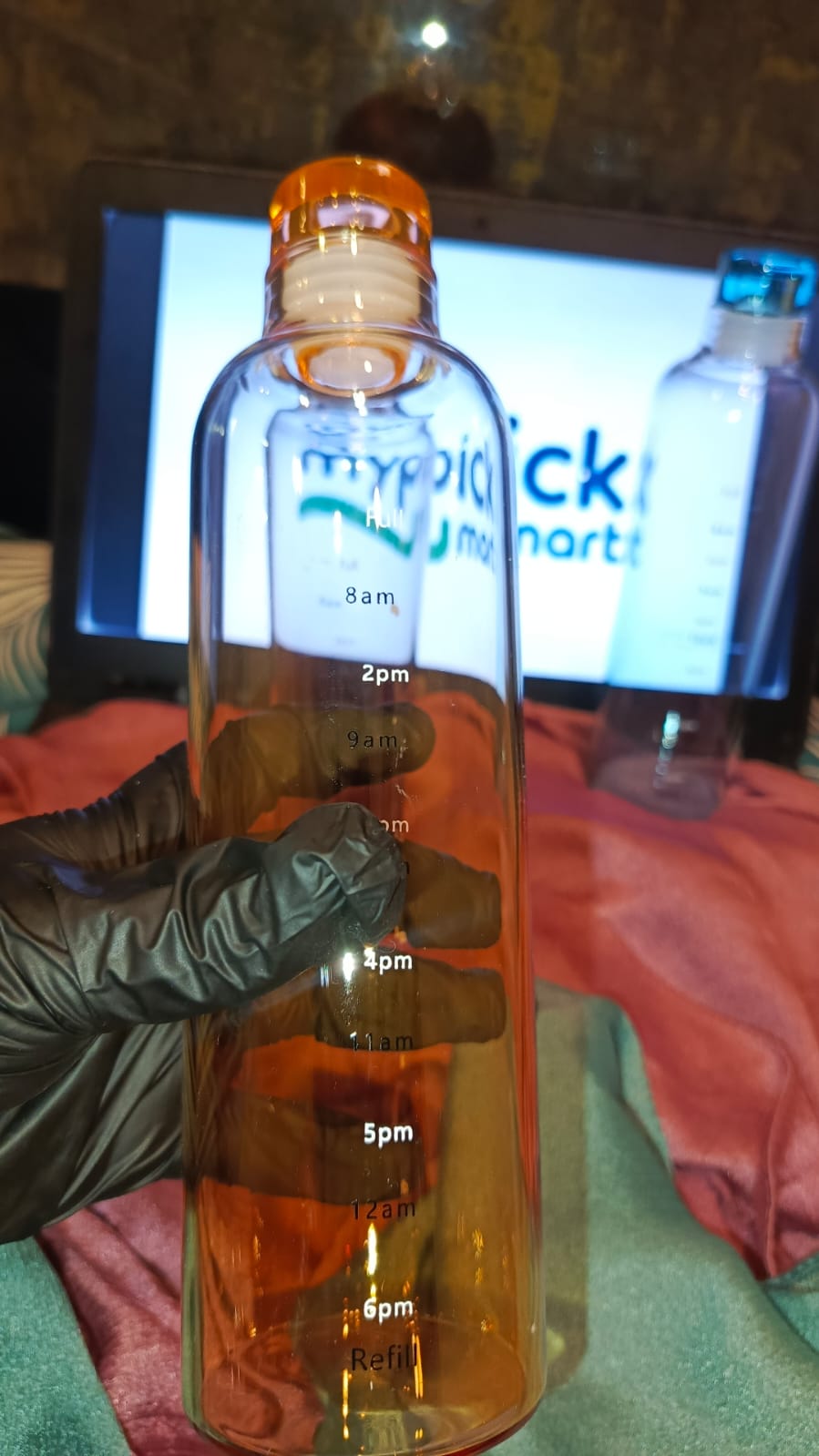 Aesthetic 500ml Glass Water Bottle Timescale